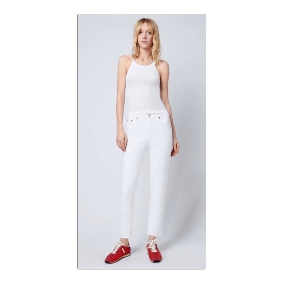 Re/Done High Rise Ankle Crop Stretch Jeans NWT - Picture 1 of 9